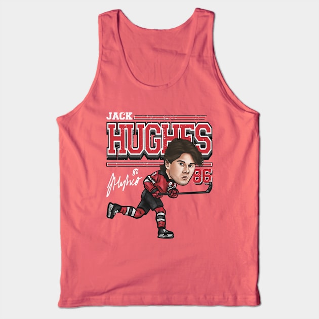 Jack Hughes New Jersey Cartoon Tank Top by lavonneroberson